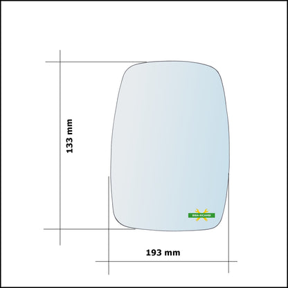 Vetro Specchio Retrovisore Lato Sx-Guidatore Per Mahindra Bolero dal 2000&gt;