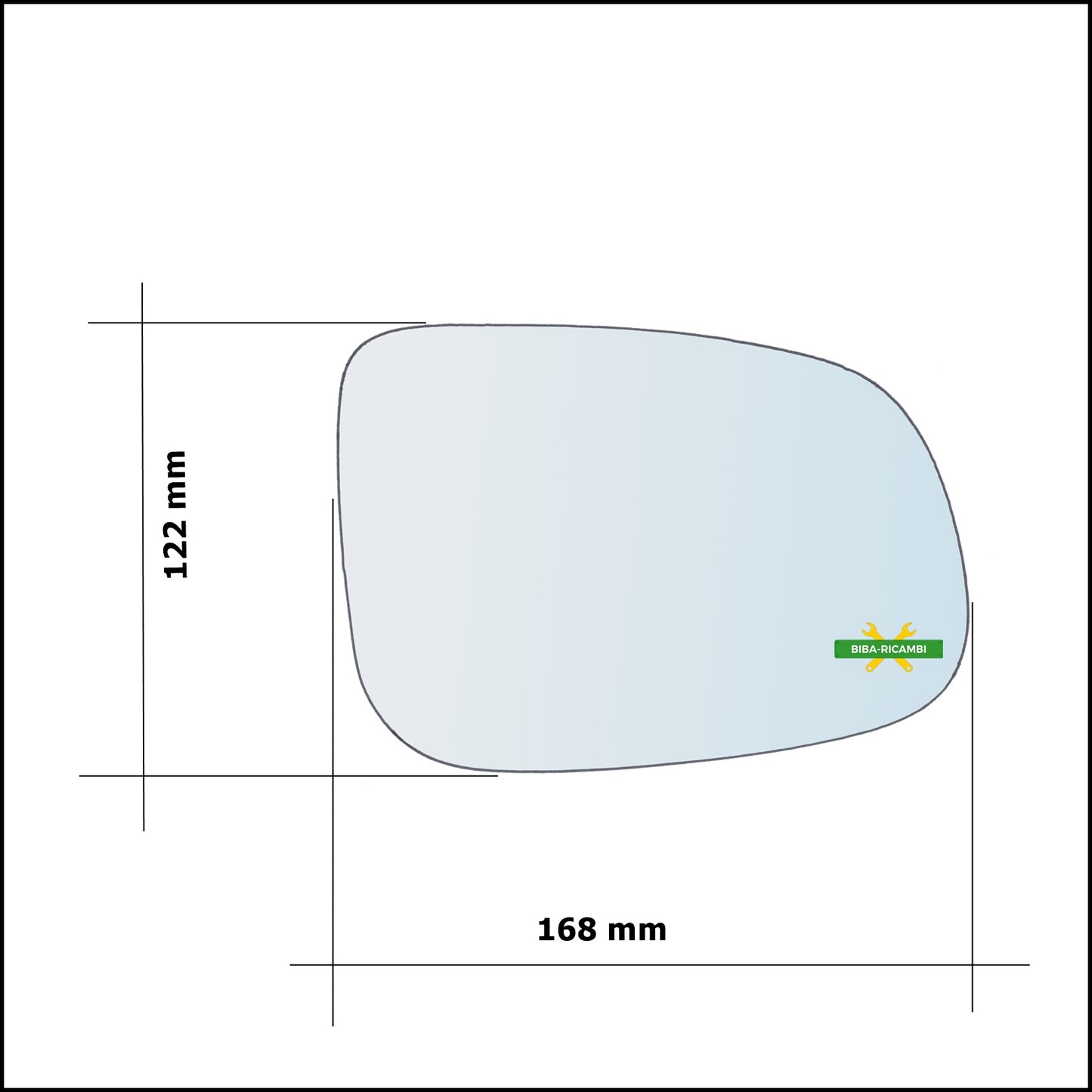 Vetro Specchio Retrovisore Asferico Lato Dx-Passeggero Per Jaguar XJ (X351) dal 2009&gt;