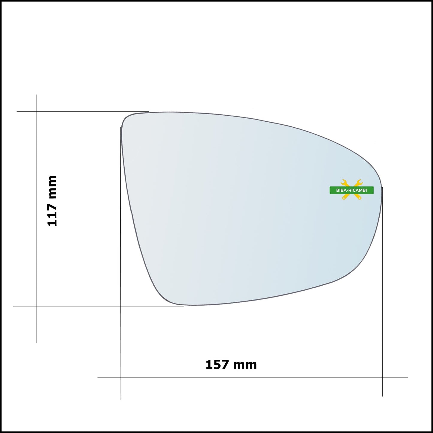 Aspherical Rearview Mirror Glass Right Passenger Side For Opel Meriva B (S10) from 2010-2017