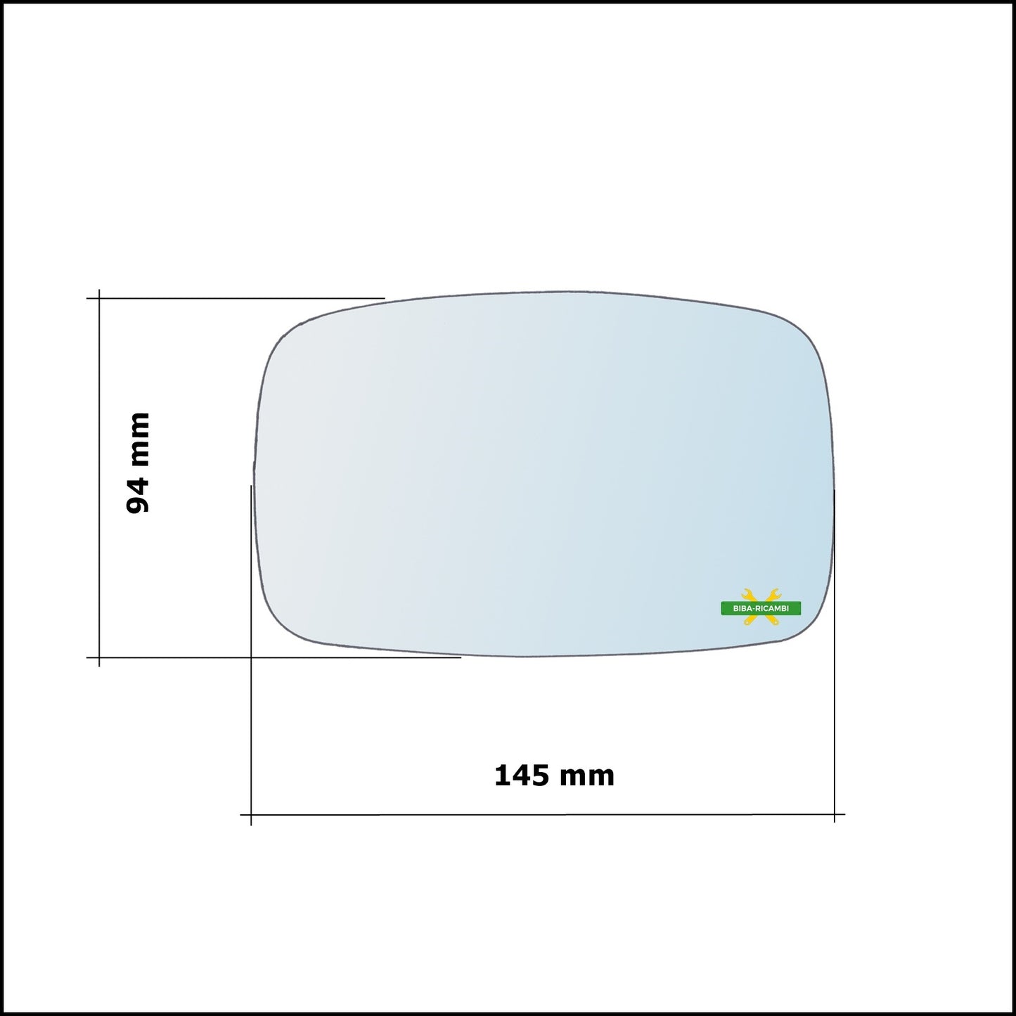 Vetro Specchio Retrovisore Cromato Lato Dx-Passeggero Per Ford Fiesta IV (JA) dal 1994-1998