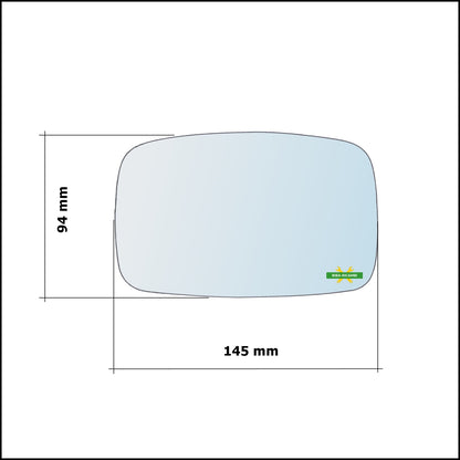 Vetro Specchio Retrovisore Asferico Lato Sx-Guidatore Per Mazda 121 II (DB) dal 1995-1997