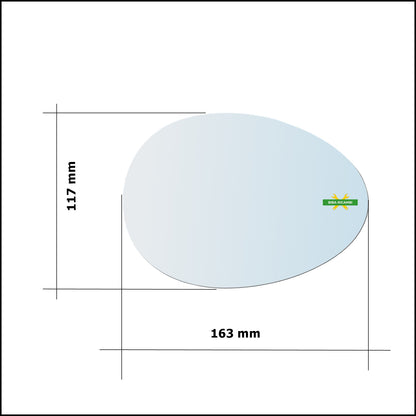 Vetro Specchio Retrovisore Asferico Lato Dx-Passeggero Per Mini Cooper (R57) Cabriolet dal 2007-2011