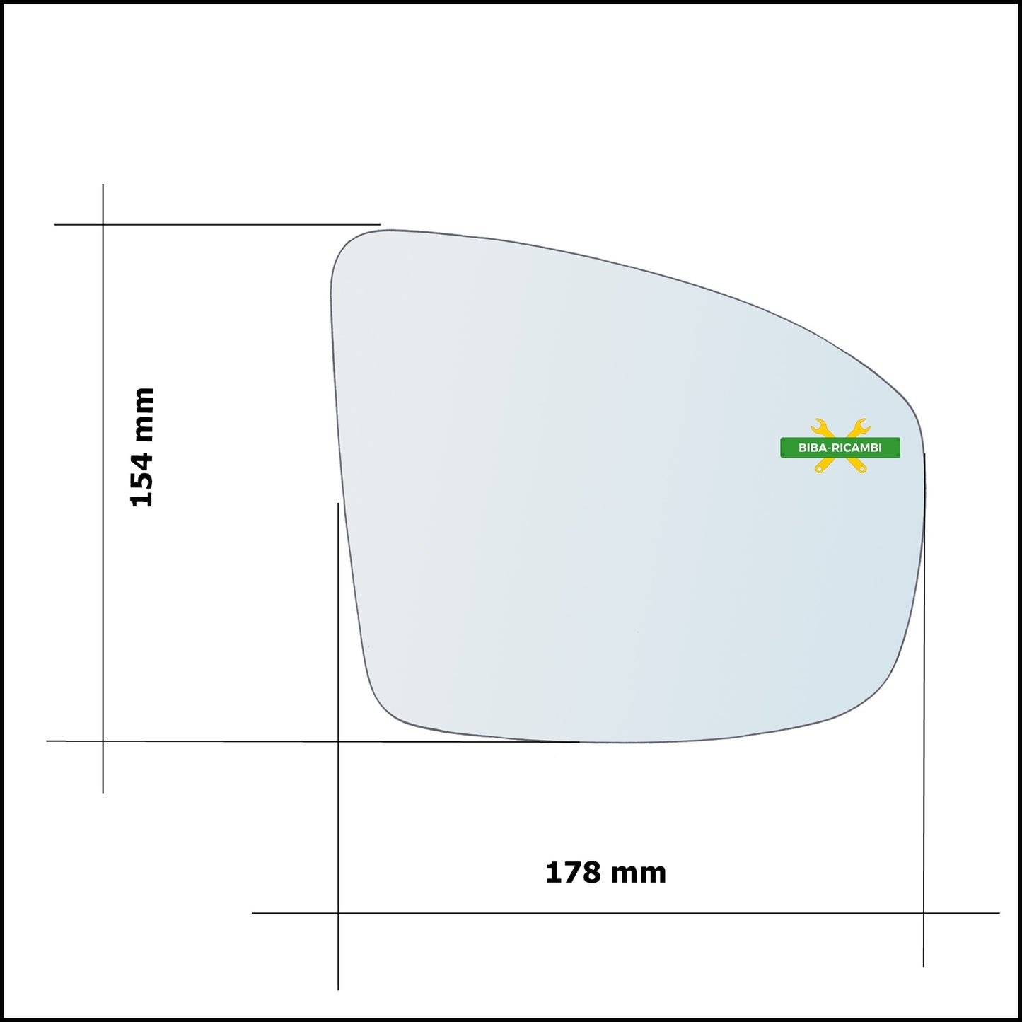 Vetro Specchio Retrovisore Asferico Lato Dx-Passeggero Per Nissan Murano II (Z51) dal 2007-2014