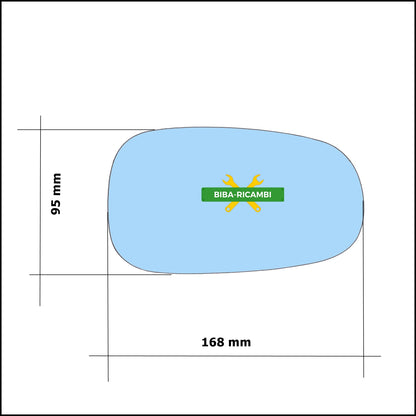 Vetro Specchio Blue Asferico Lato Sx-Guidatore Per Lancia Lybra (839) dal 1999-2005