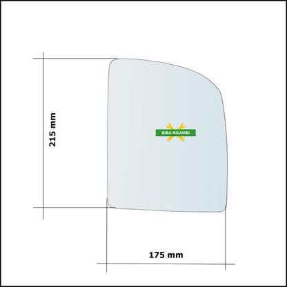 Rearview Mirror Glass Right Side - Passenger For Vw Crafter II (SY,SX) from 2016&gt;