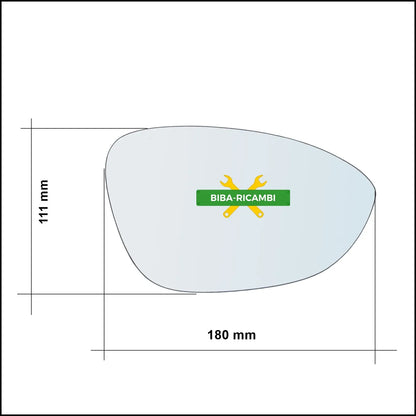 Vetro Specchio Retrovisore Lato Sx-Guidatore Per Bmw Z4 (E89) Roadster dal 2009-2017 BIBA-RICAMBI