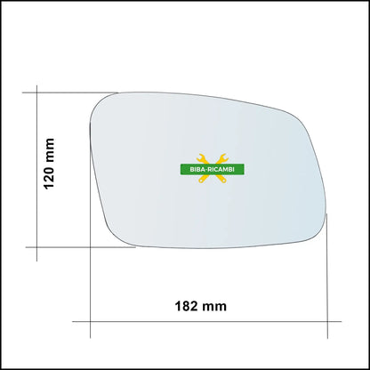 Vetro Specchio Retrovisore Asferico Lato Dx-Passeggero Per Land Rover Discovery II (L318) dal 1998-2004 BIBA-RICAMBI