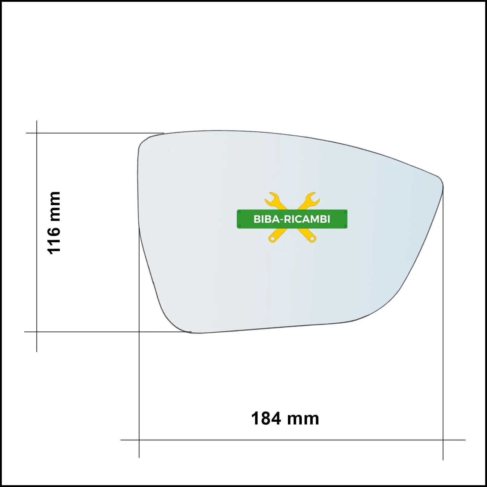 Piastra Specchio BLIND SPOT Termica Lato Dx-Passeggero Per Seat Ateca (KH7) dal 2016&gt; BIBA-RICAMBI