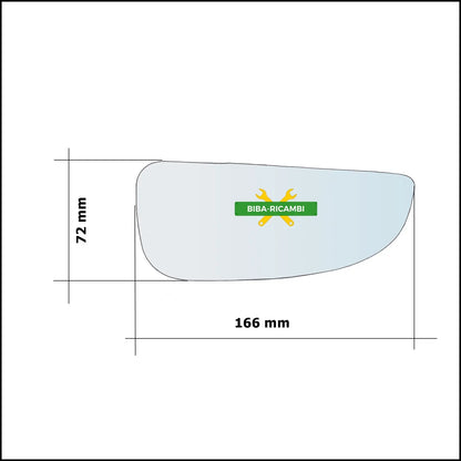 Piastra Specchietto Termico Inferiore Retrovisore Lato Dx-Passeggero Per Fiat Ducato III (250) dal 2006&gt; BIBA-RICAMBI