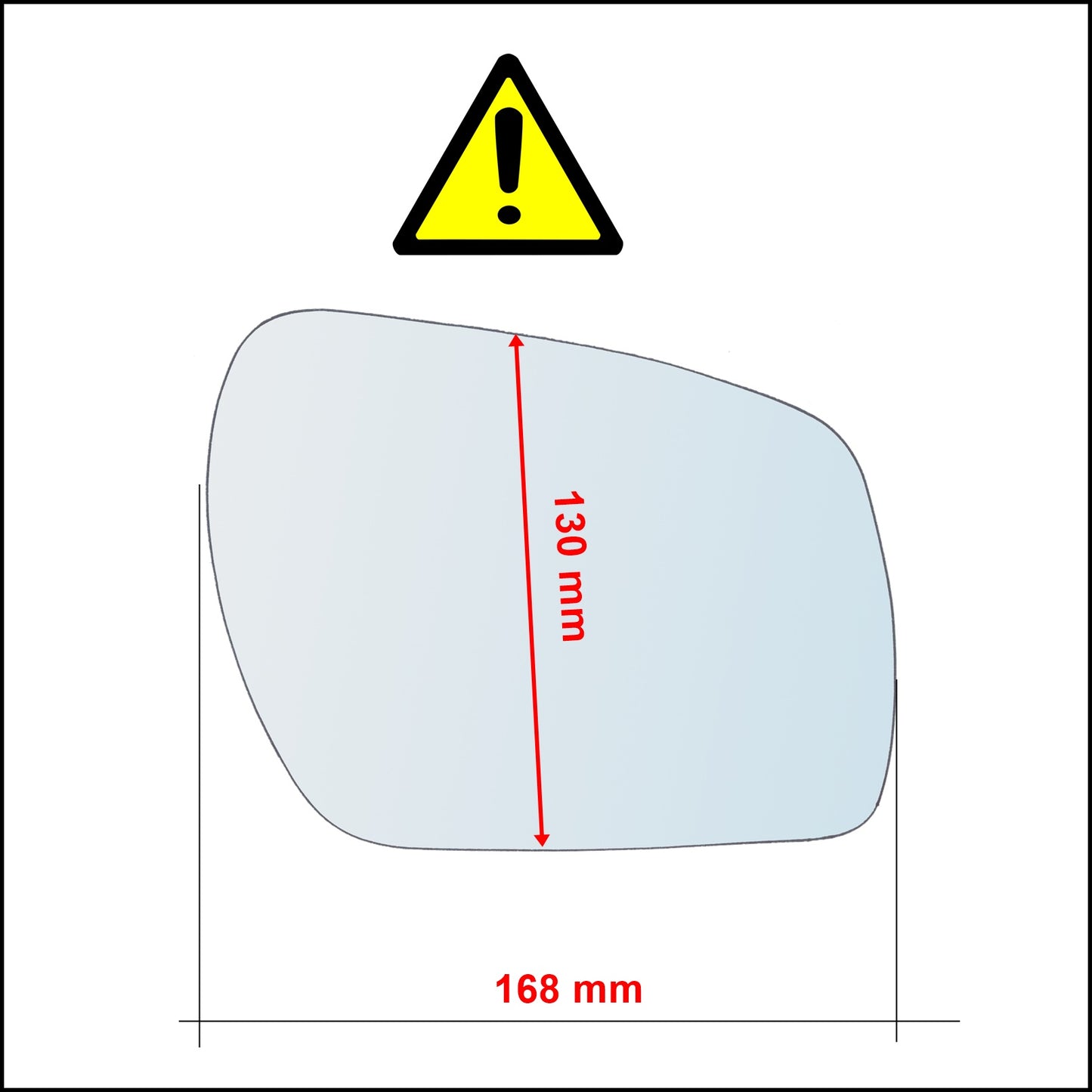 Vetro Specchio Retrovisore Cromato Asferico Lato Sx-Guidatore Per Ford Focus C-Max solo dal 2006-2008 (specchio piu grande)