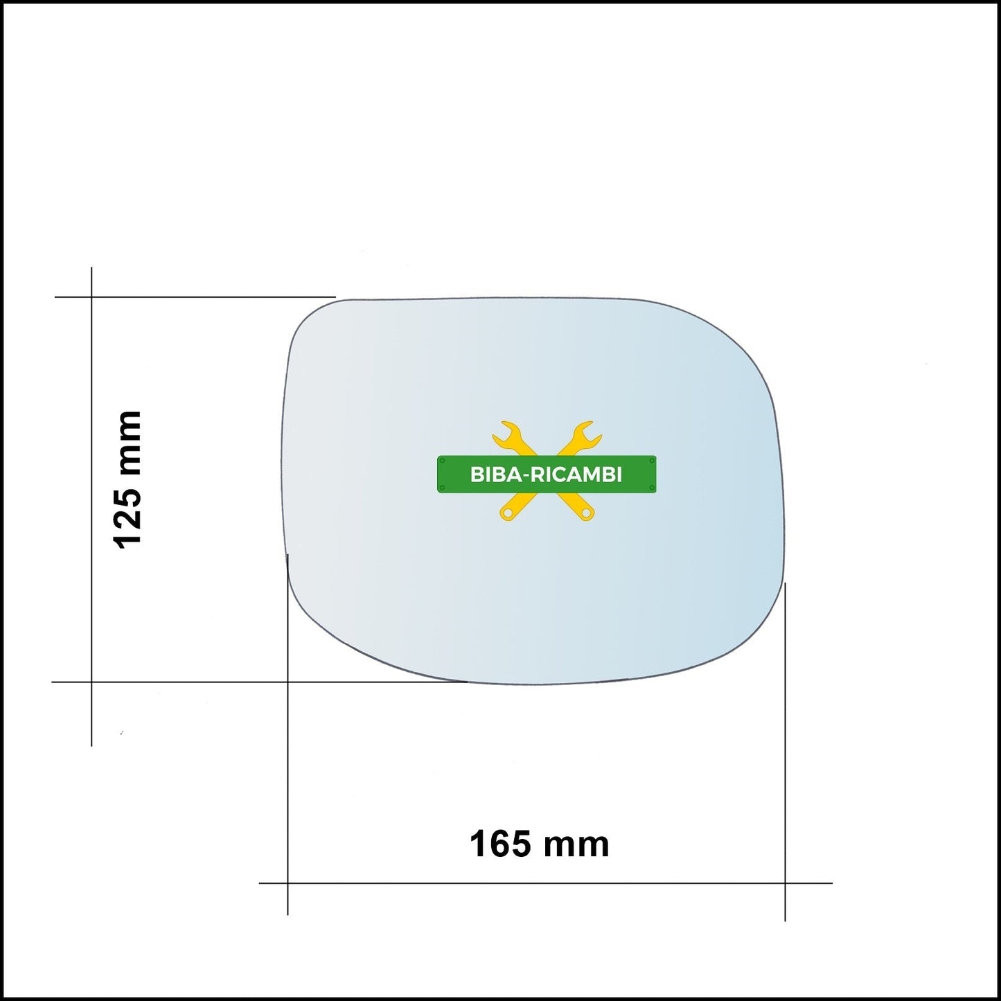 Vetro Specchio Retrovisore Asferico Lato Dx-Passeggero Per Honda Accord VIII dal 2008&gt; BIBA-RICAMBI