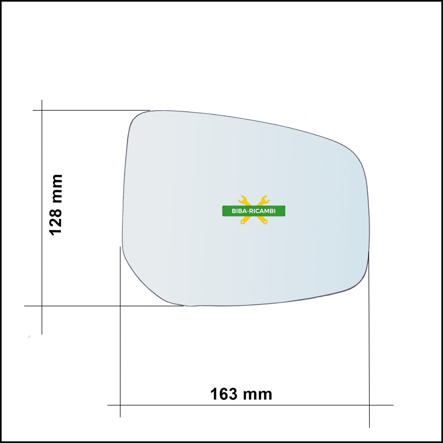 Vetro Specchio Retrovisore Asferico Lato Dx-Passeggero Per Mitsubishi Mirage (A0_A) dal 2012&gt; BIBA-RICAMBI