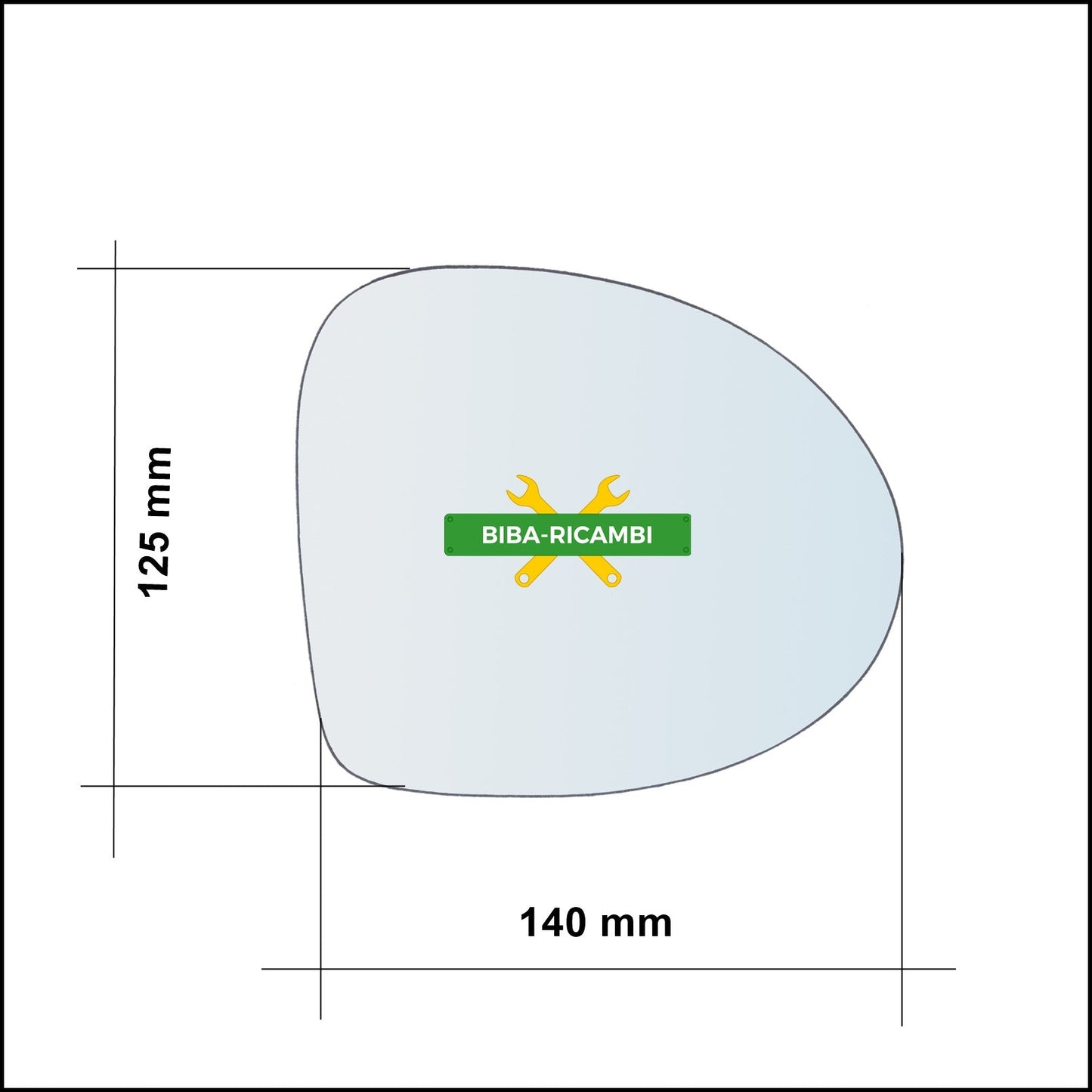 Vetro Specchio Retrovisore Cromato Lato Dx-Passeggero Per Renault Twingo II (CN0) dal 2007&gt; BIBA-RICAMBI