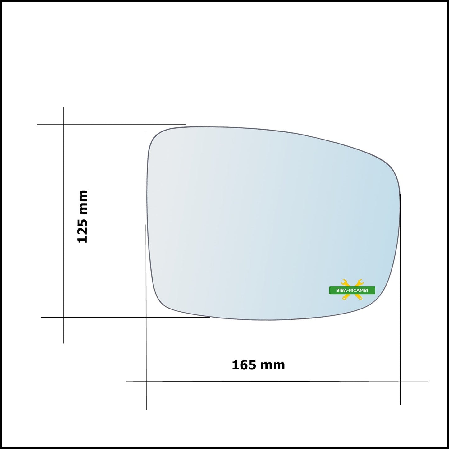 Piastra Specchio Retrovisore Asferica Lato Sx-Guidatore Per Hyundai i10 I (PA) dal 2007&gt; BIBA-RICAMBI