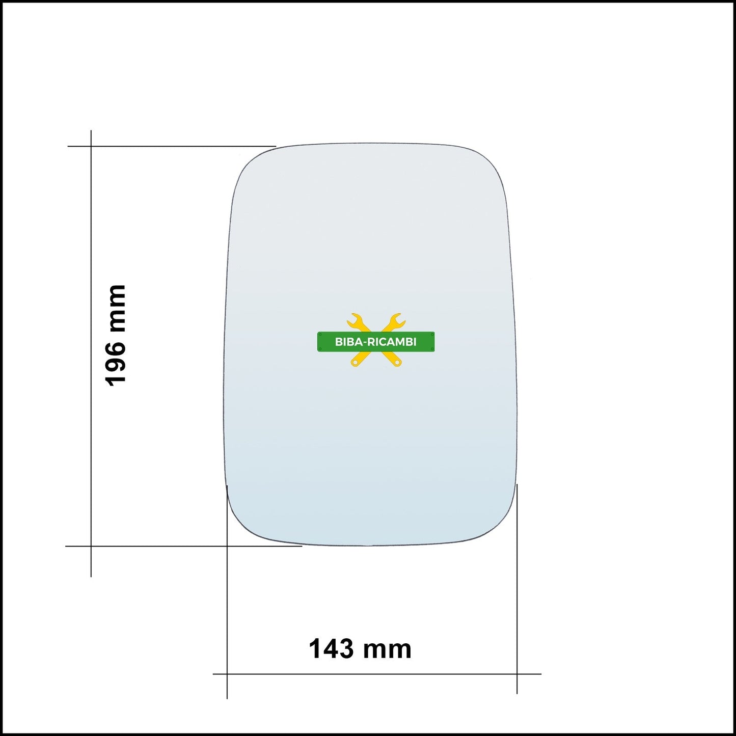 Vetro Specchio Retrovisore Cromato Lato Dx-Passeggero Per Ford Transit dal 1986-1991 BIBA-RICAMBI