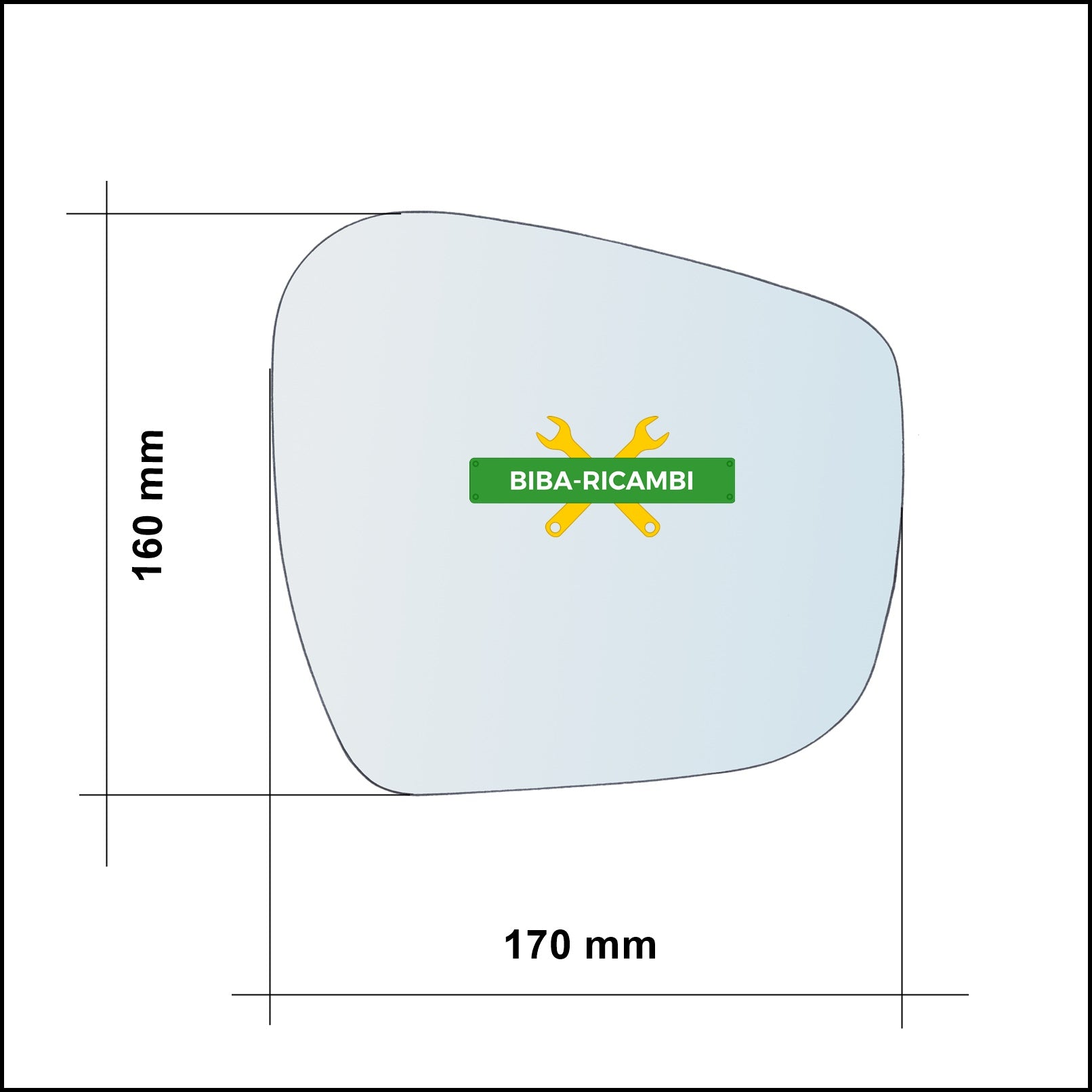 Vetro Specchio Retrovisore Lato Sx-Guidatore Per Nissan Navara III (D23) dal 2014&gt; BIBA-RICAMBI