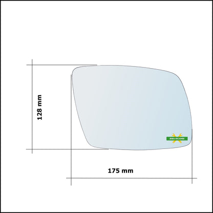 V. Piastra Specchio Retrovisore Termica Lato Dx-Passeggero BIBA-RICAMBI