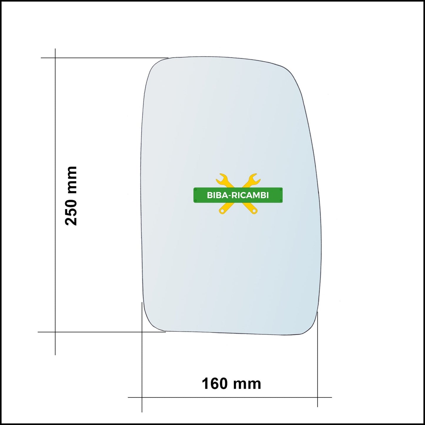 Vetro Specchio Retrovisore Lato SX Compatibile Per Renault Master III (JV) dal 2010> BIBA-RICAMBI