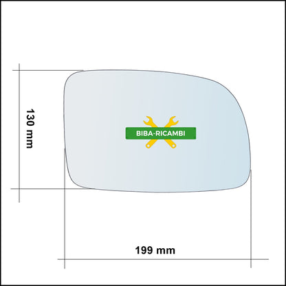 Vetro Specchio Retrovisore Lato DX Compatibile Per Hyundai Santa FÉ II (CM) 2005-2012 BIBA-RICAMBI