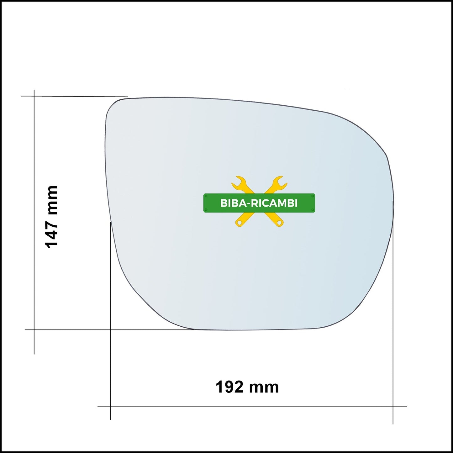 Vetro Specchio Retrovisore Asferico Lato DX Compatibile Per Hyundai Santa FÉ III (DM) dal 2012> BIBA-RICAMBI