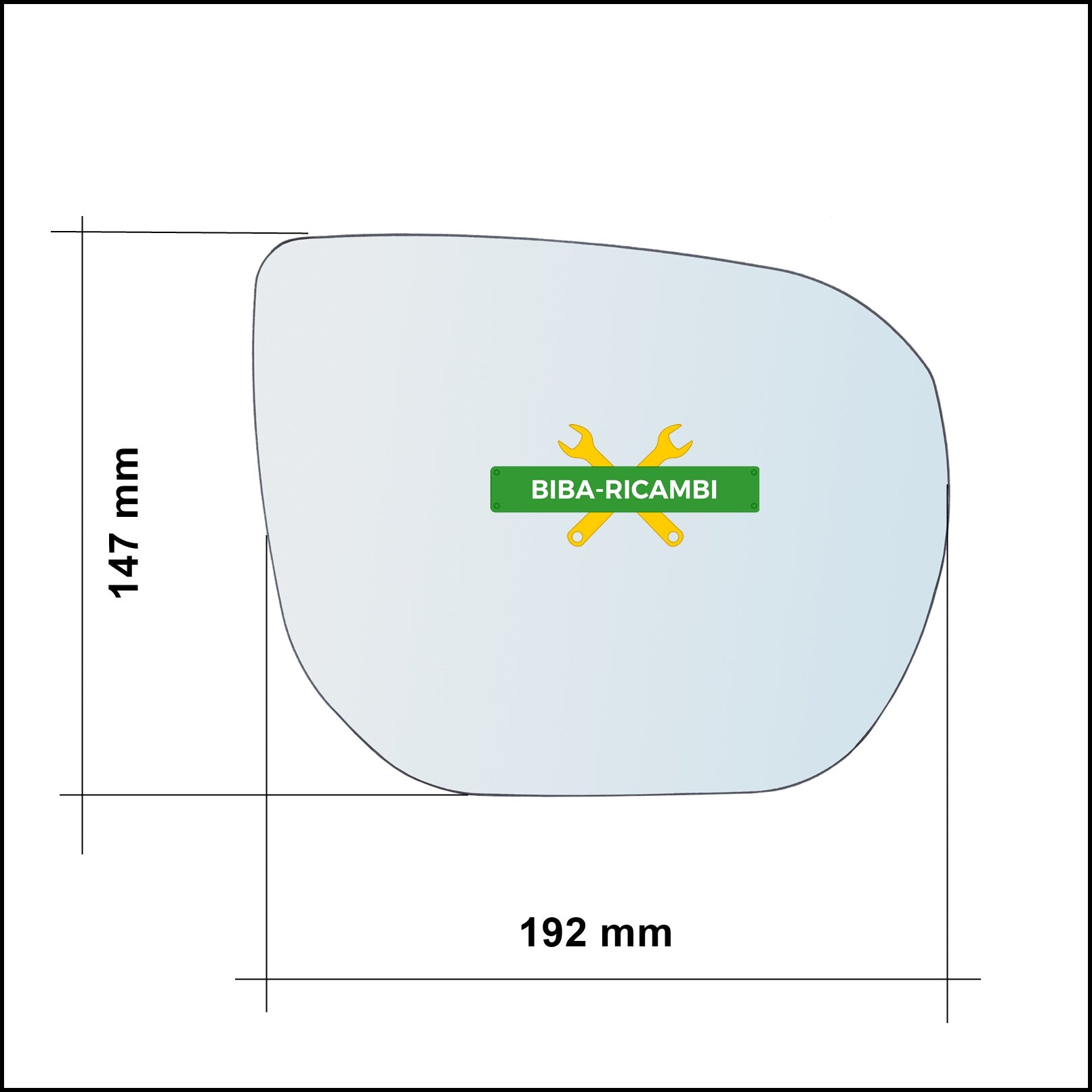 Vetro Specchio Retrovisore Asferico Lato DX Compatibile Per Hyundai Santa FÉ III (DM) dal 2012> BIBA-RICAMBI