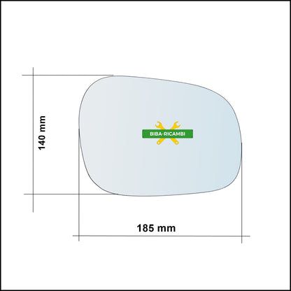 Vetro Specchio Retrovisore Lato SX Compatibile Grand Vitara I (FT) dal 1998-2006 BIBA-RICAMBI