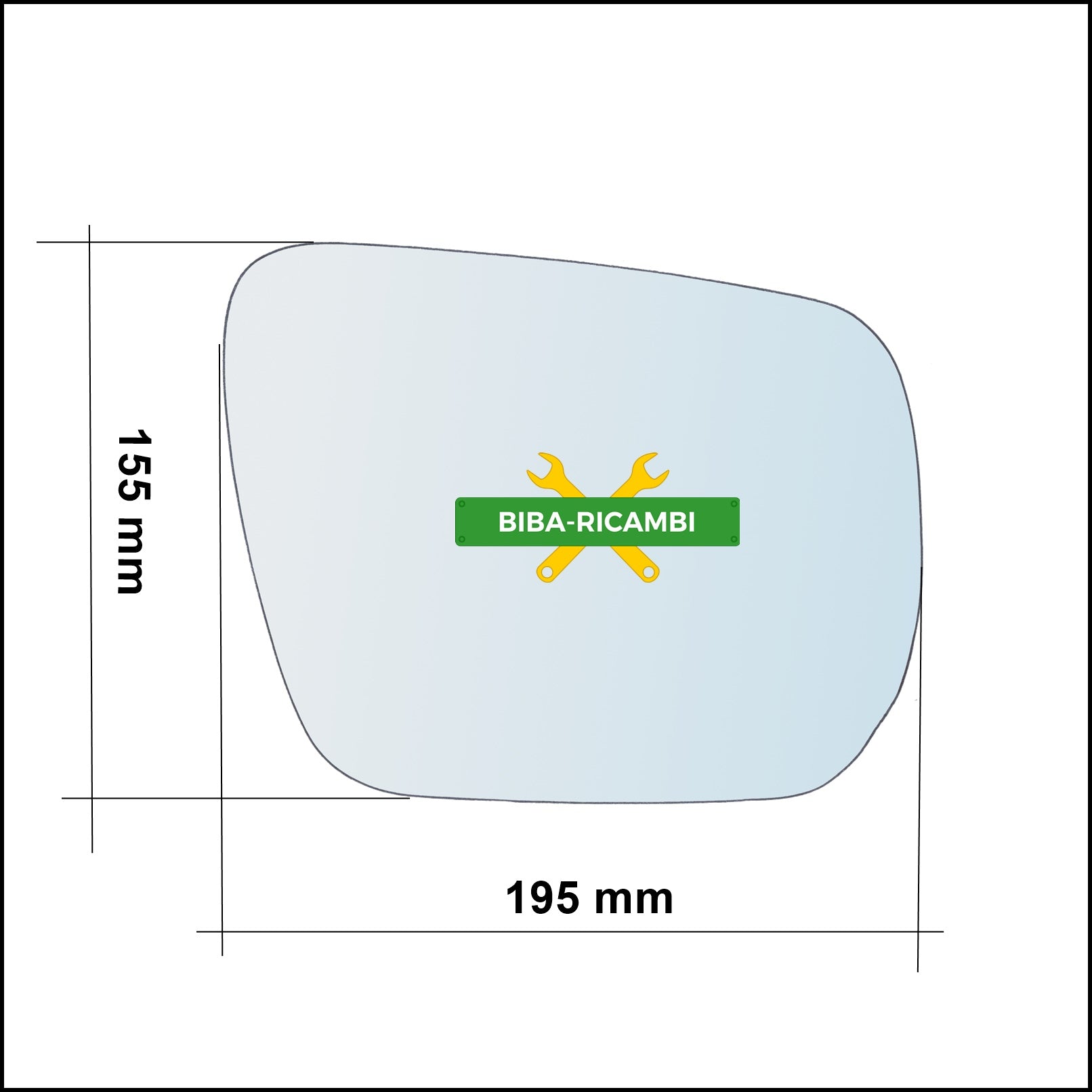 Vetro Specchio Retrovisore Asferico Lato Sx-Guidatore dal 2005> BIBA-RICAMBI