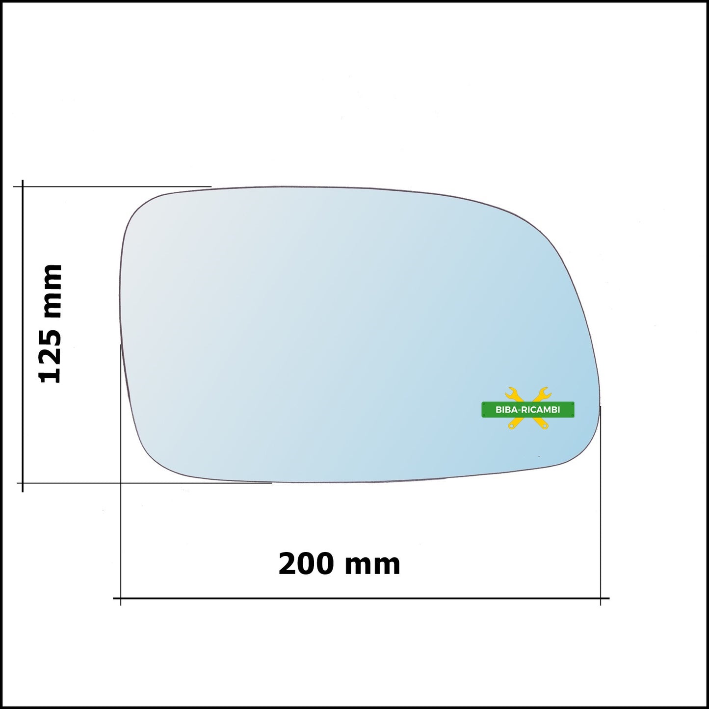 Vetro Specchio Retrovisore Asferico Lato Dx-Passeggero Per Jeep Grand Cherokee II (WJ) dal 1998-2005