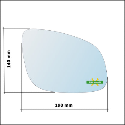 Vetro Specchio Retrovisore Asferico Lato Dx-Passeggero Per Porsche Cayenne I (9PA) solo dal 2003-2009