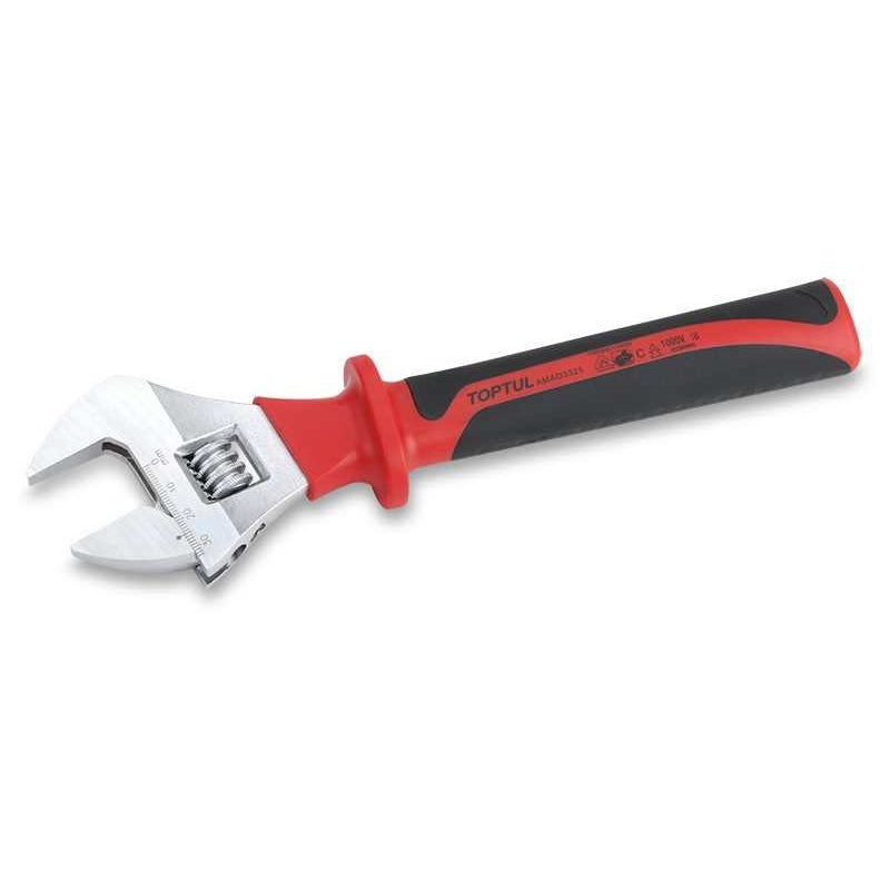 VDE Insulated Adjustable Wrench 200 mm | Max Jaw Opening 29 mm | Brand Toptul