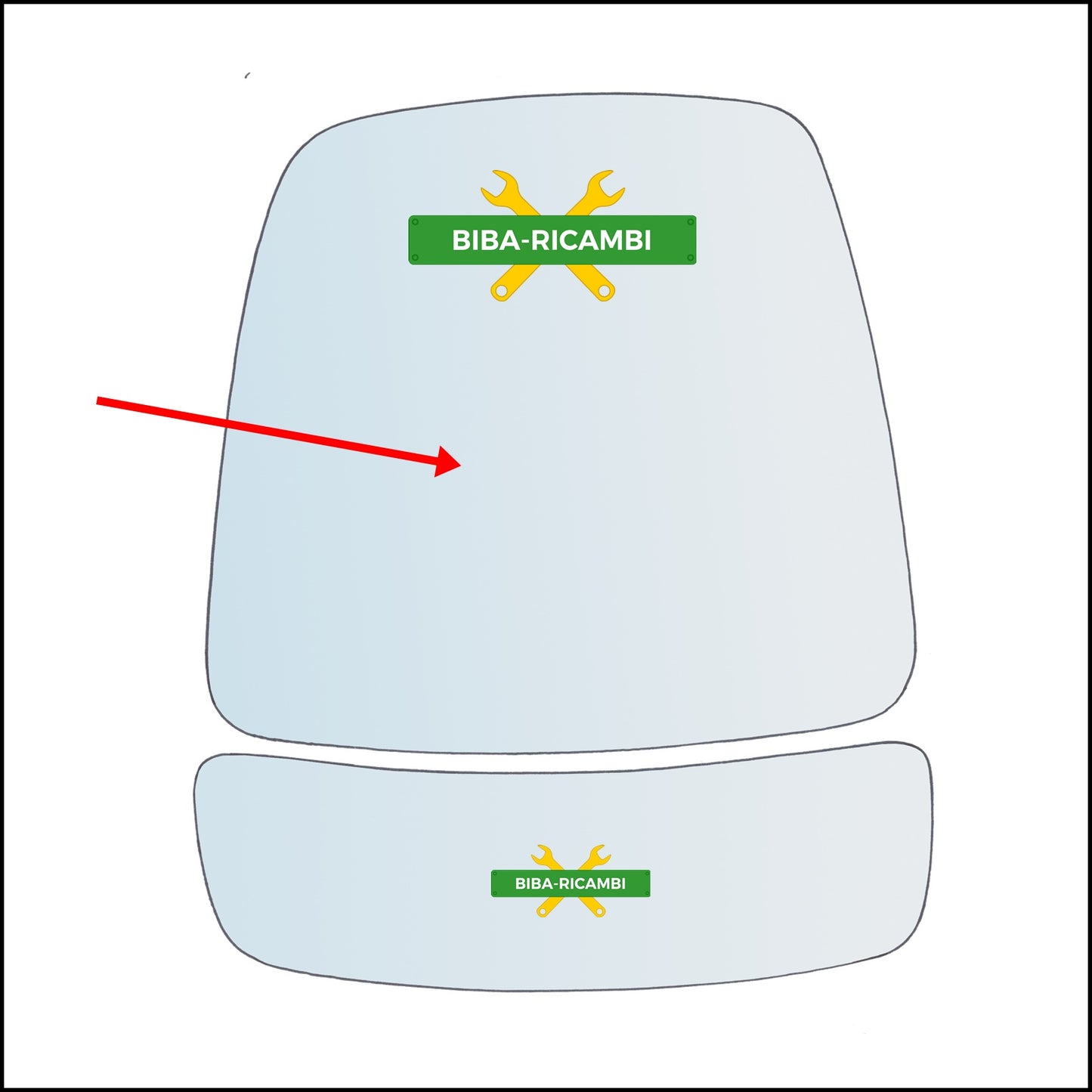 Specchio Superiore Retrovisore Lato Dx-Passeggero Per Kia K2500 dal 2001&gt;