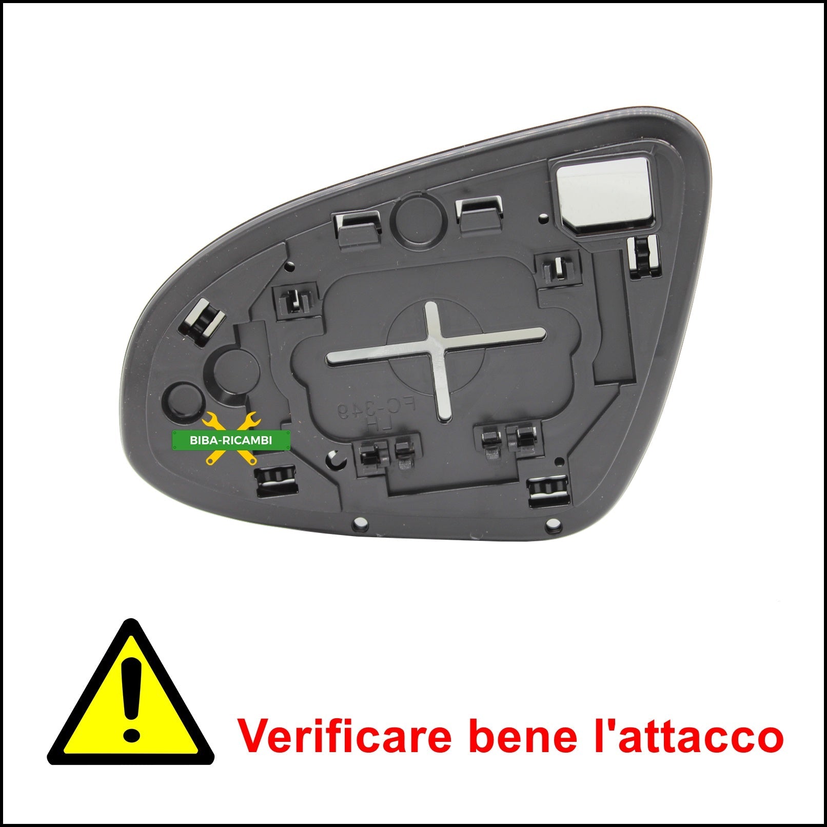 V. Piastra Specchio Retrovisore Lato Dx-Passeggero Per Toyota Yaris III (P13) dal 2010&gt; BIBA-RICAMBI