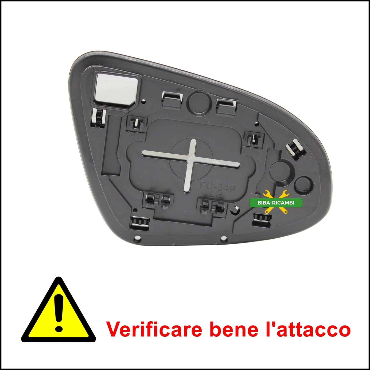 V. Piastra Specchio Retrovisore Lato Sx-Guidatore Per Toyota Yaris III (P13) dal 2010&gt; BIBA-RICAMBI