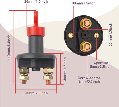 Interruttore Antifurto Stacca Batteria Auto Universale 12V 300A