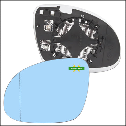 V. Blue Thermal Aspherical Rearview Mirror Plate Left Driver Side For Volkswagen Golf V (1K) from 2003-2009