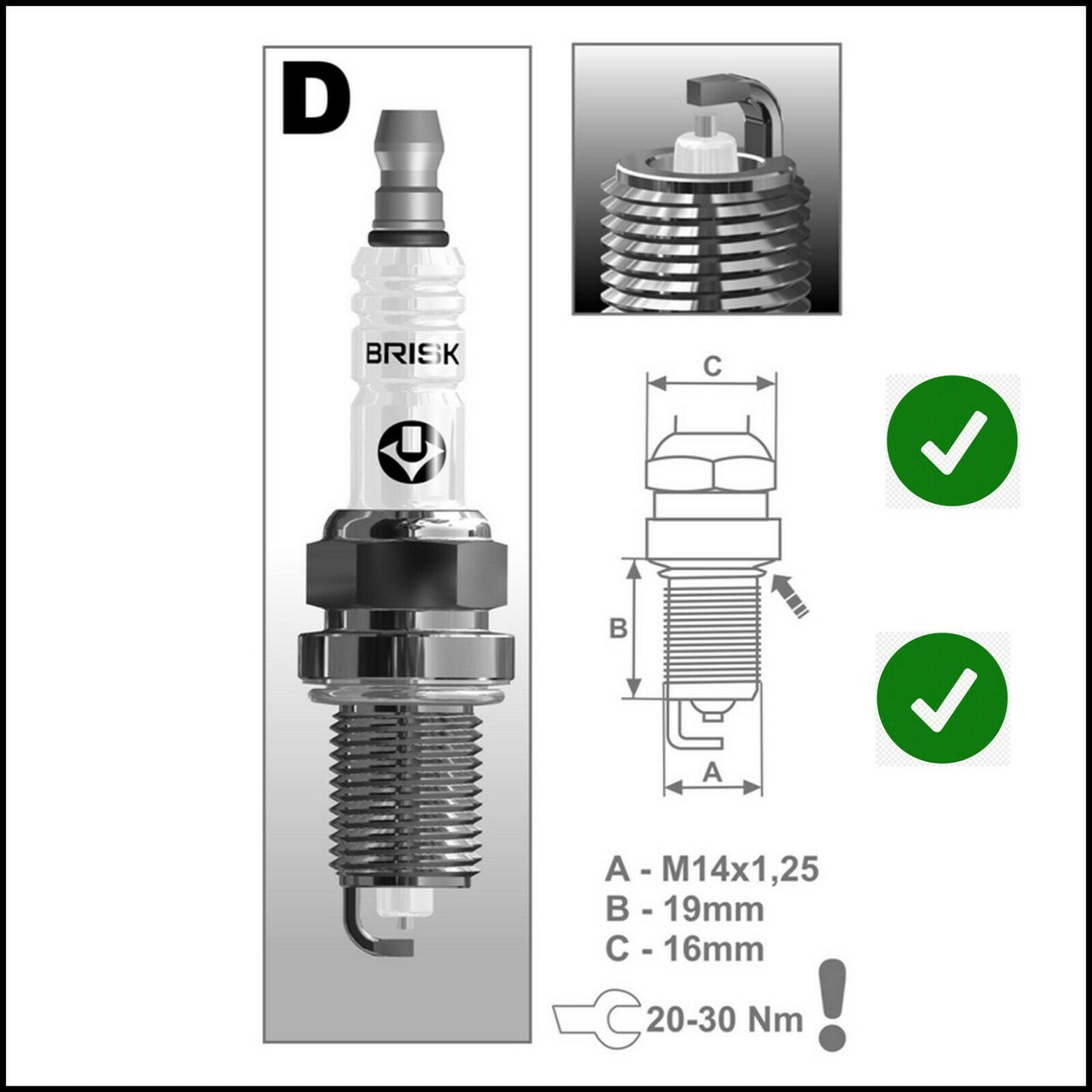 Kit 4 Specific Spark Plugs LPG | Methane Adaptable Kia Cerato I from 2004-2009