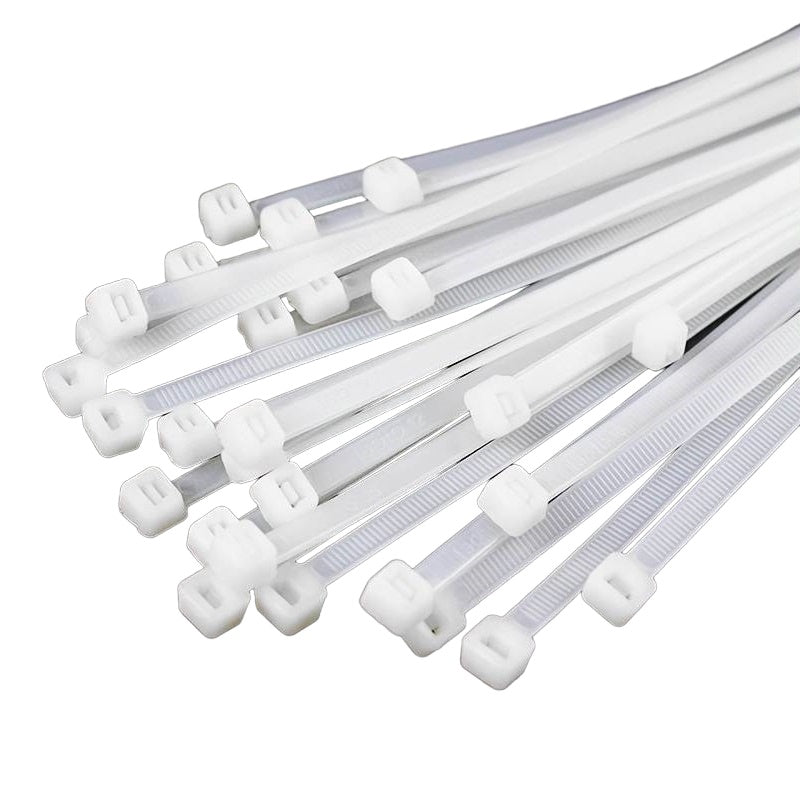 Professional Use Plastic Cable Ties 2.5 x 100 | White Color (25Pcs)