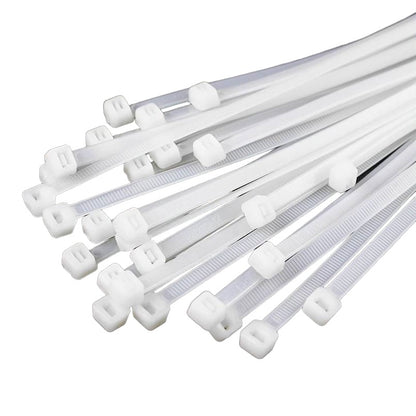 Professional Use Plastic Cable Ties 2.5 x 160 | White Color (25Pcs)